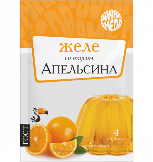 ЖЕЛЕ СО ВКУСОМ АПЕЛЬСИНА 90ГР