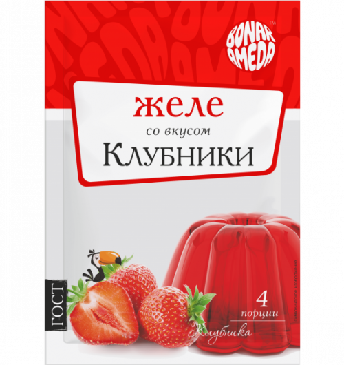 ЖЕЛЕ СО ВКУСОМ КЛУБНИКИ 90ГР