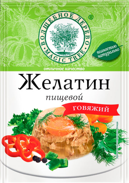 Желатин пищевой говяжий 20гр