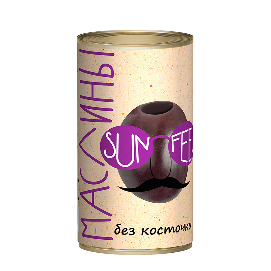 Маслины черные без косточки "Sunfeel" 314мл